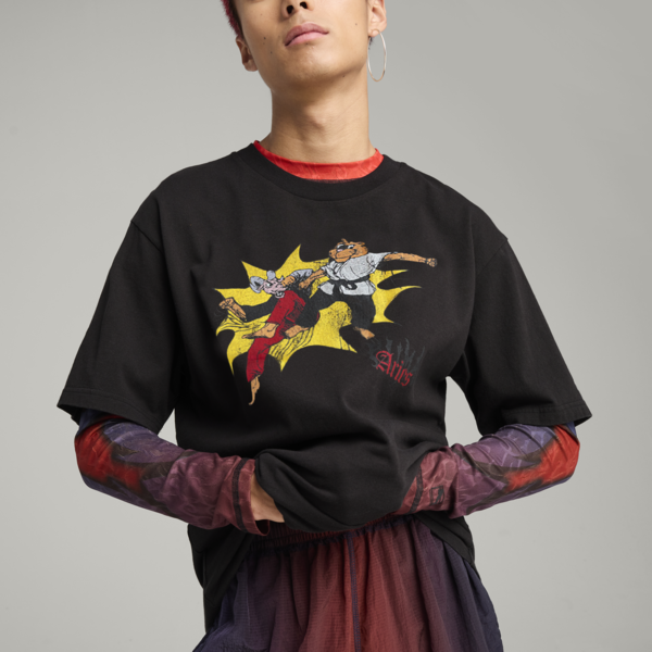 PUMA x ARIES Graphic Tee Unisex, PUMA Black, large-ZAF