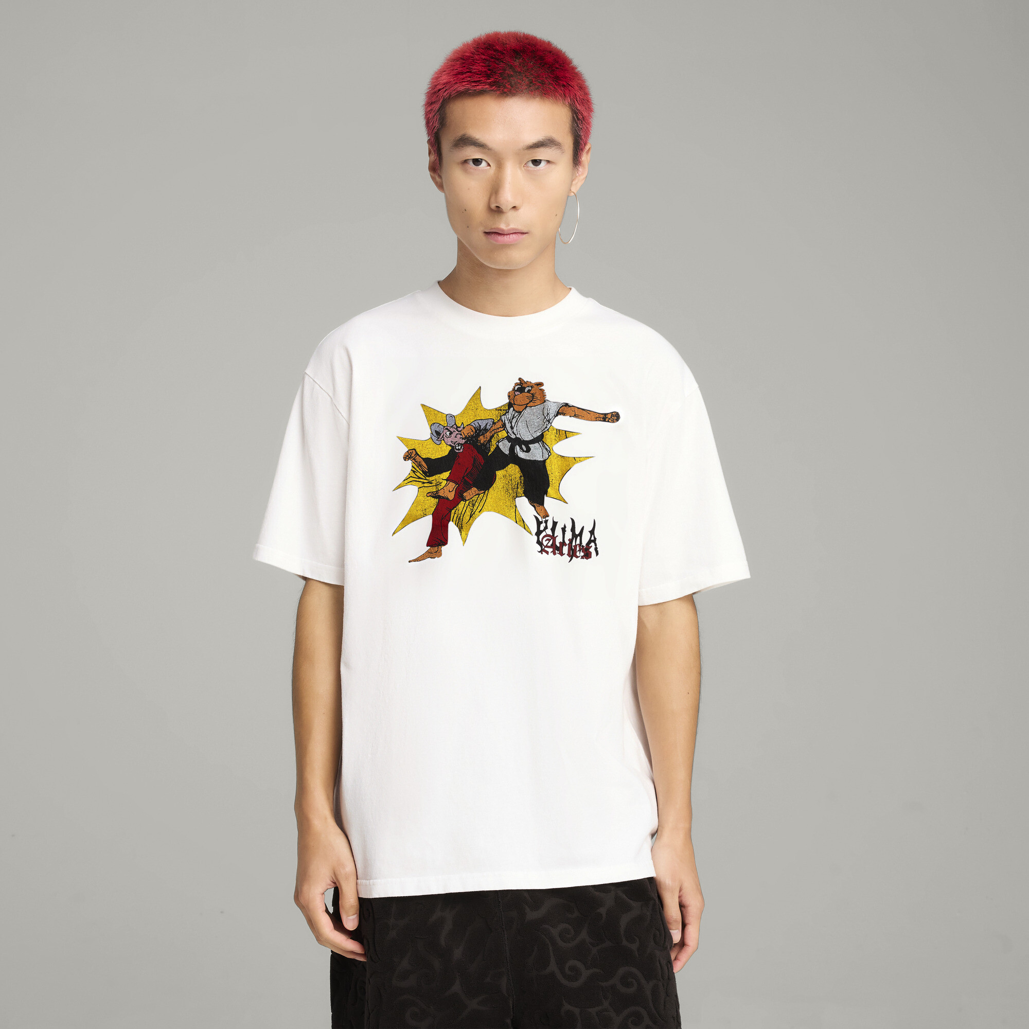 Puma x ARIES Graphic T-Shirt Unisex | Mit Print | White | Größe: L