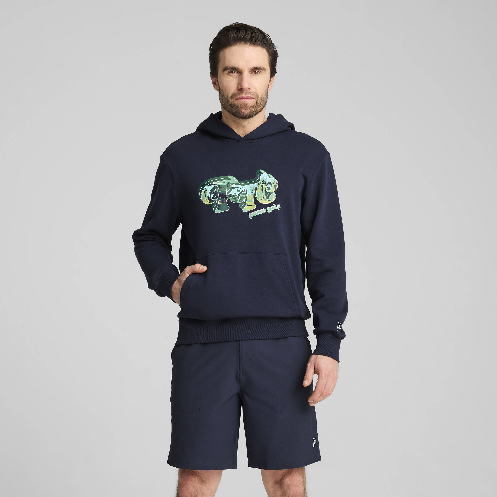 Puma x PALM TREE CREW Golf Hoodie Herren | Mit Plain | Deep Navy | Größe: L