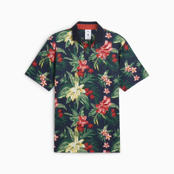 PUMA x PALM TREE CREW Floral Polo Men, Deep Navy, large-ZAF