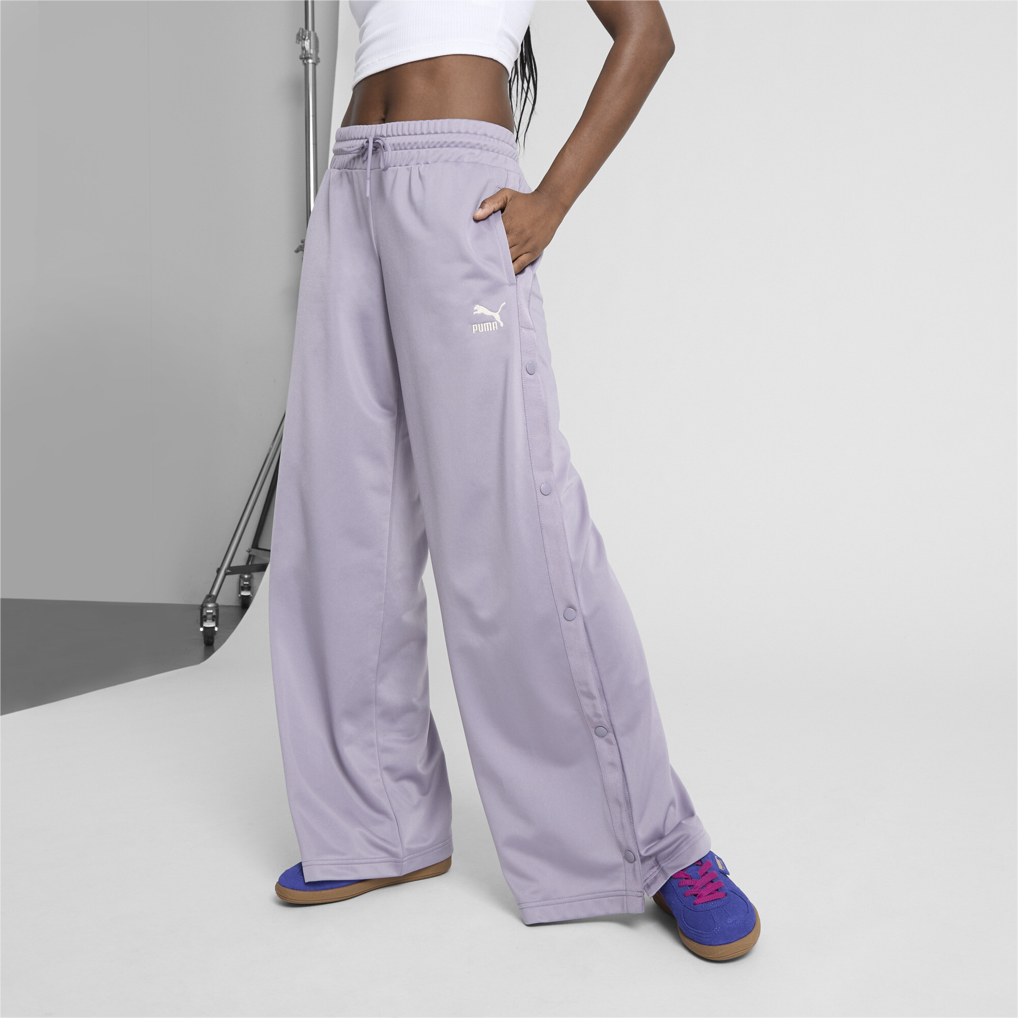 Puma CLASSICS Popper Hose Damen | Mit Plain | Pale Plum | Größe: XL