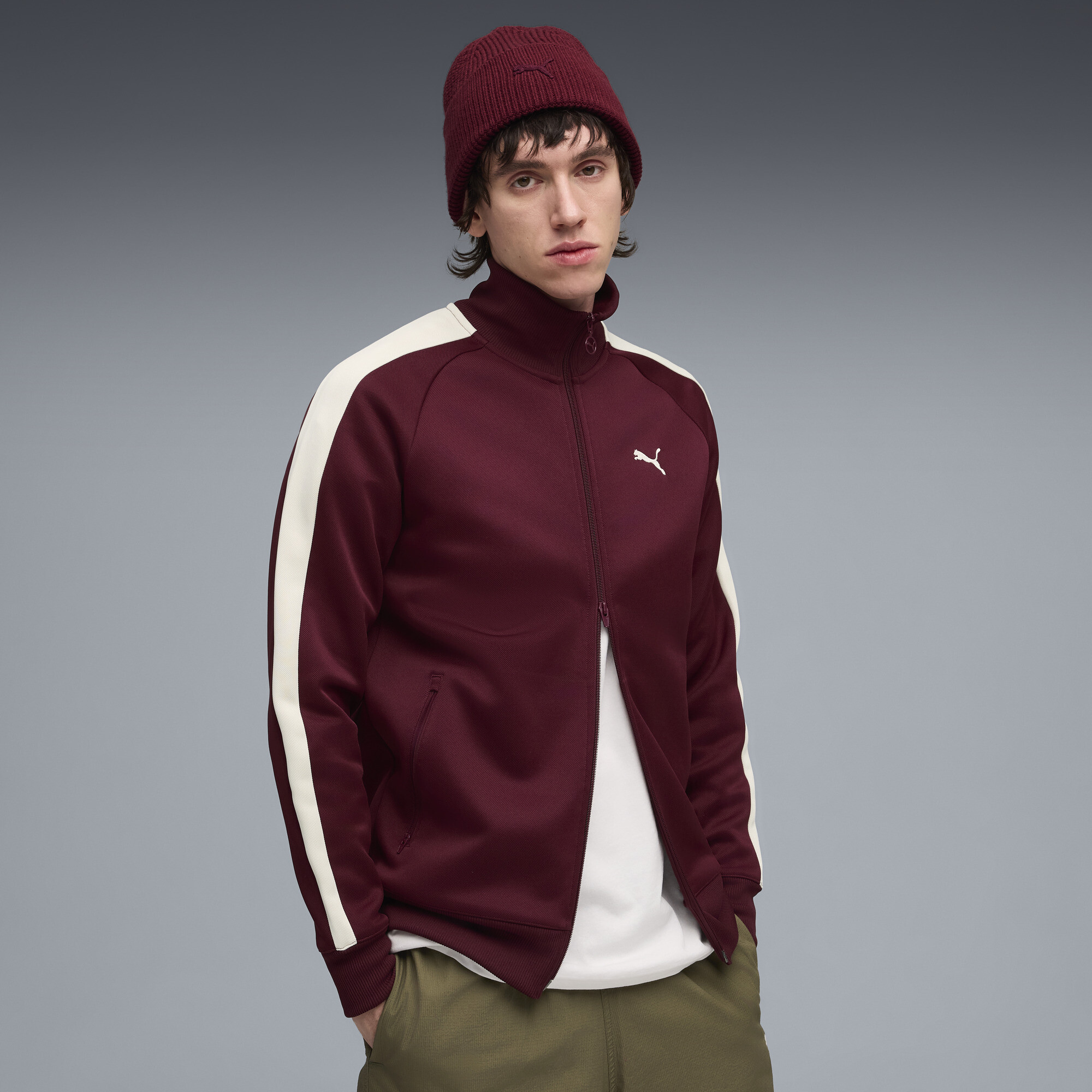 Puma T7 ALWAYS ON Trainingsjacke Herren | Mit Plain | Ruby Shimmer | Größe: M
