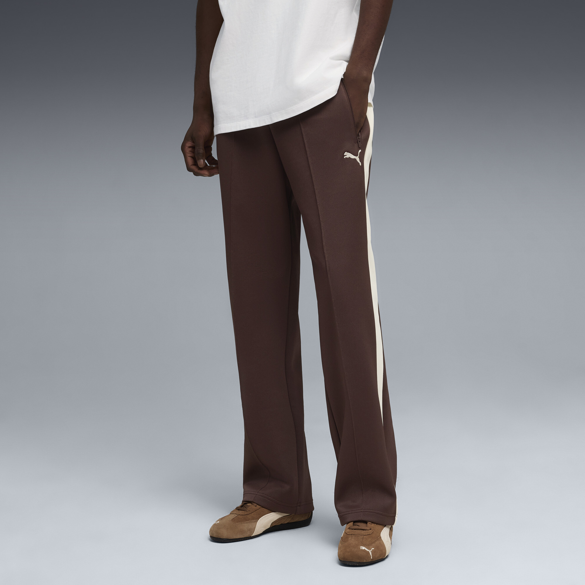 PUMA T7 Men's Relaxed Track Pants in Brown, Size S
