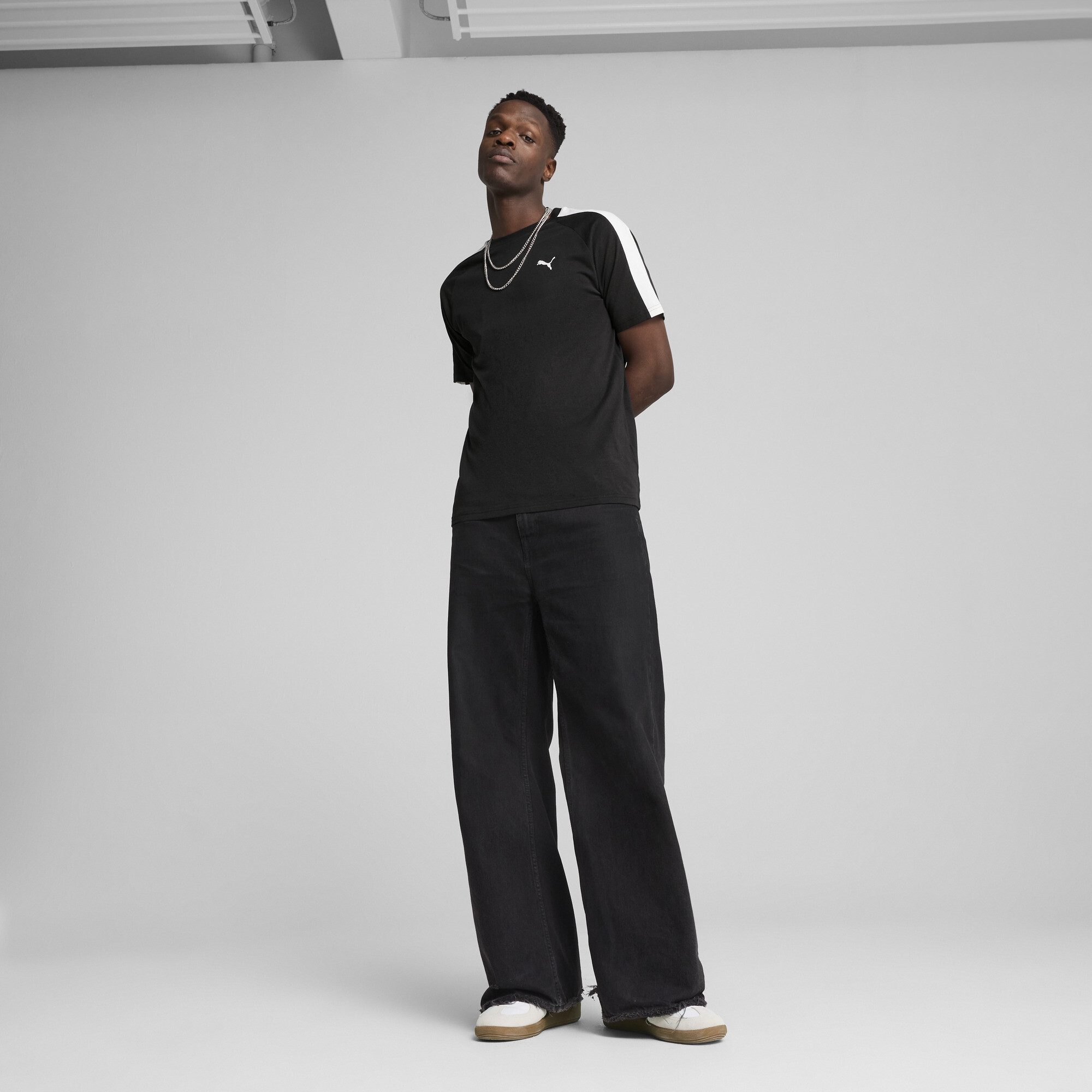 PUMA T7 T-shirt voor Heren, Zwart, Maat M thumbnail 4