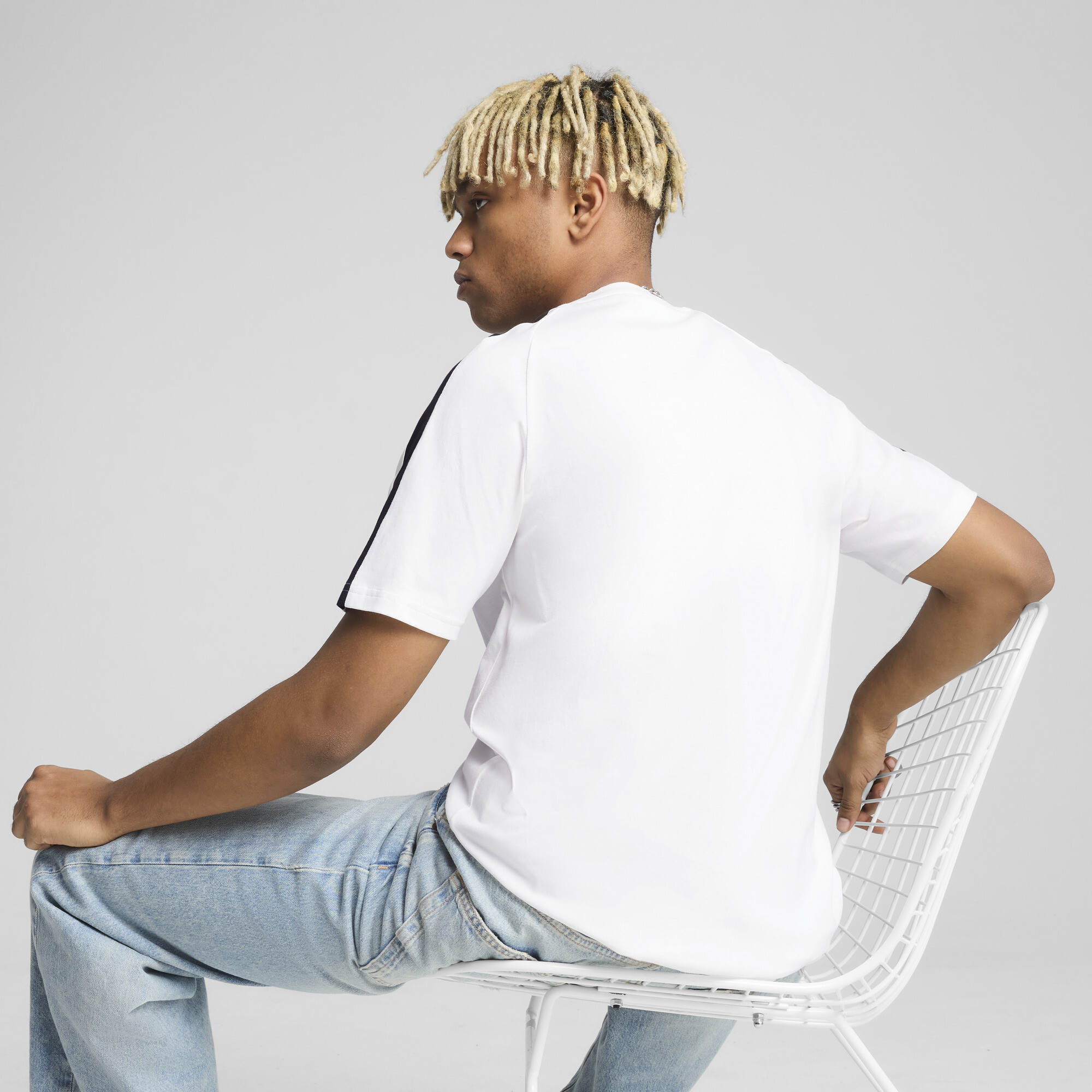 PUMA T7 T-shirt voor Heren, Wit, Maat M thumbnail 5