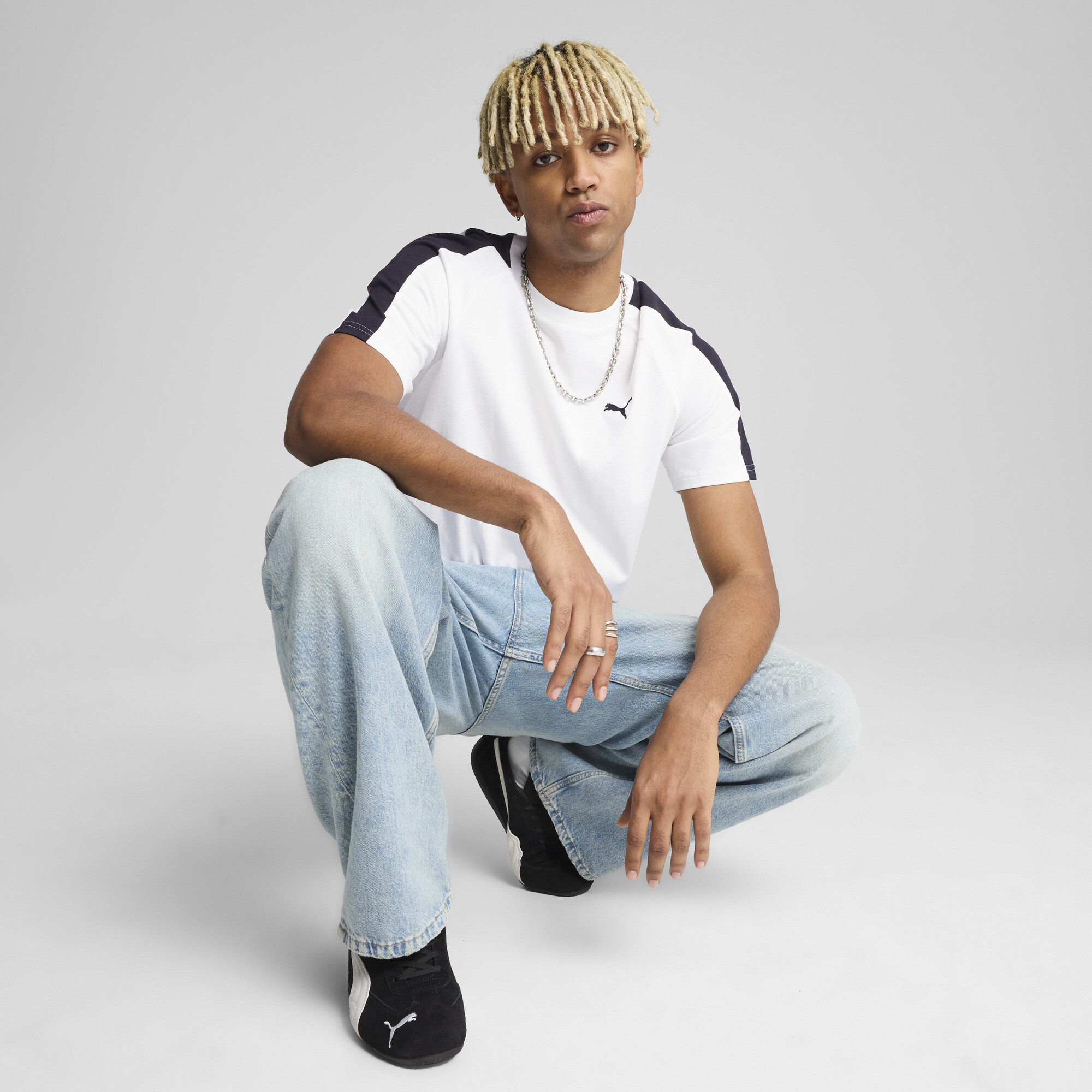 PUMA T7 T-shirt voor Heren, Wit, Maat M thumbnail 4