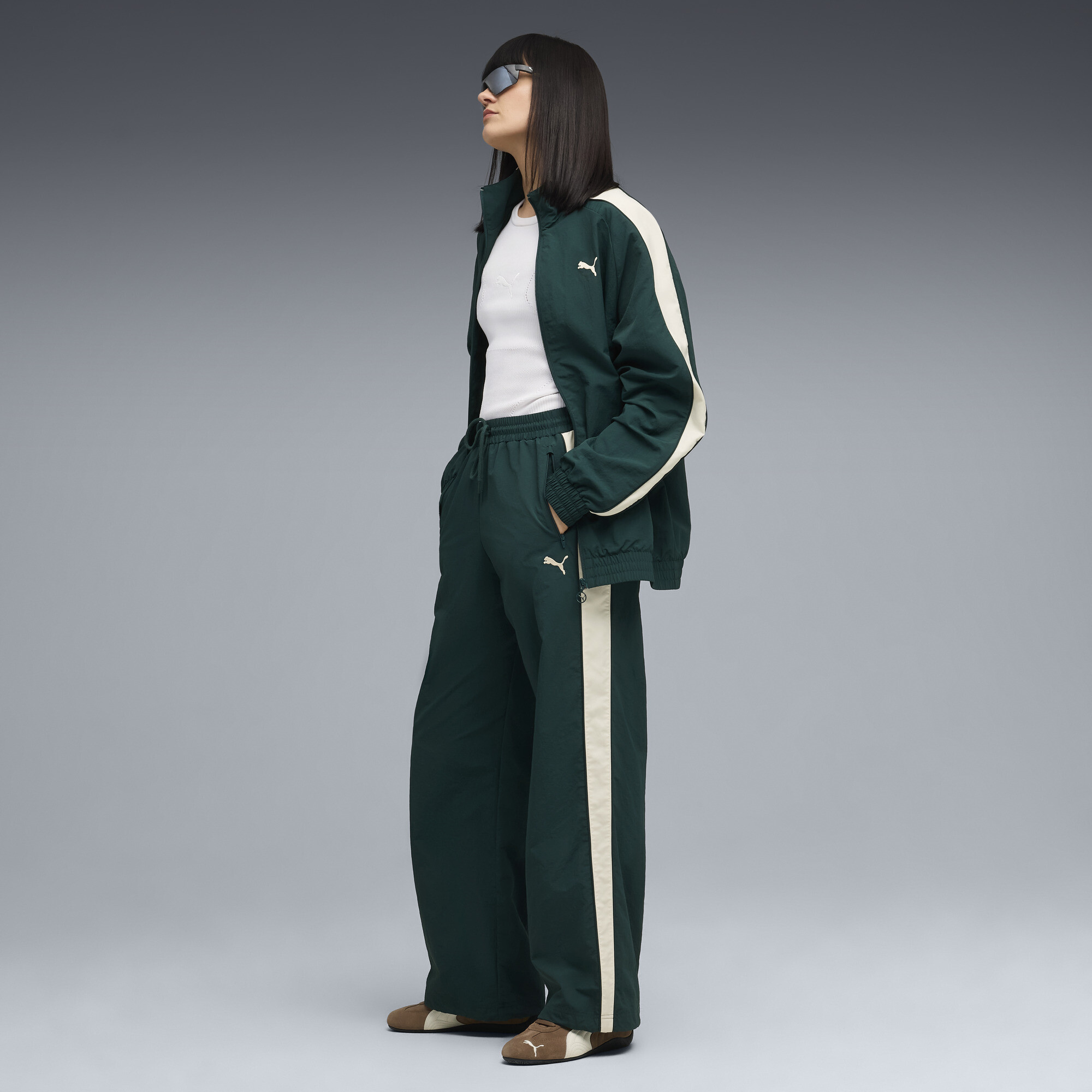 PUMA T7 oversized trainingsjack, Groen, Maat XXS thumbnail 4