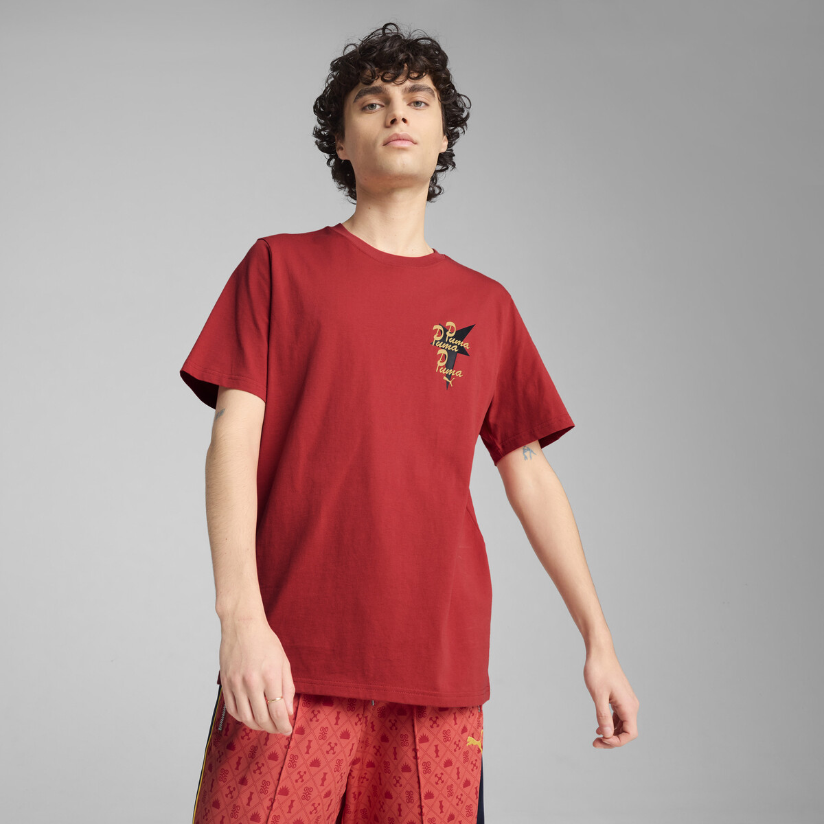Road To Unity Graphic T-Shirt Men in Red Fire by PUMA, XS
