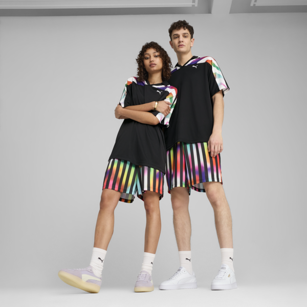 EQUAL LOVE CONFEDERATION Shorts 7" Unisex, PUMA Black-AOP, large-MEX