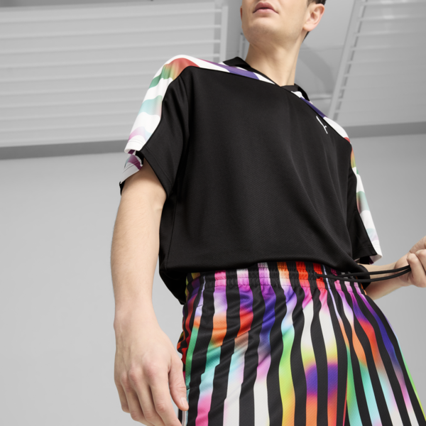 EQUAL LOVE CONFEDERATION Shorts 7" Unisex, PUMA Black-AOP, large-MEX