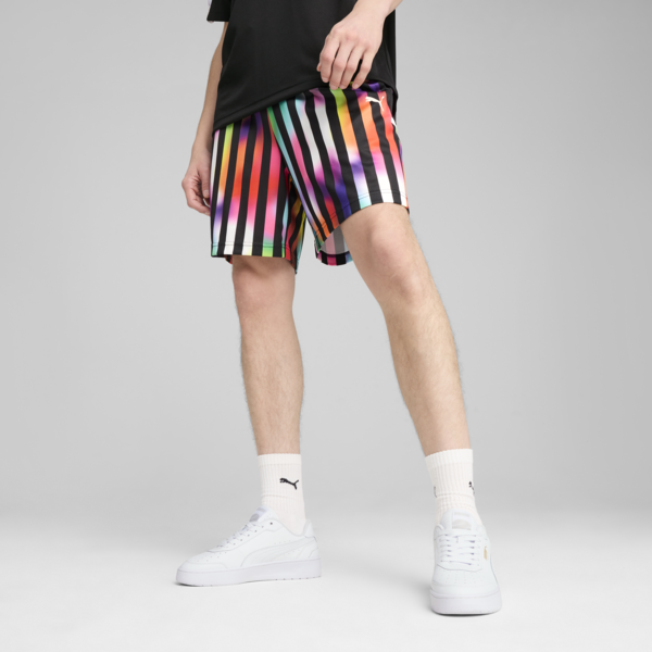 EQUAL LOVE CONFEDERATION Shorts 7" Unisex, PUMA Black-AOP, large-MEX