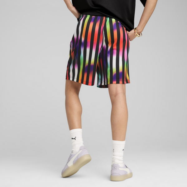 EQUAL LOVE CONFEDERATION Shorts 7" Unisex, PUMA Black-AOP, large-MEX
