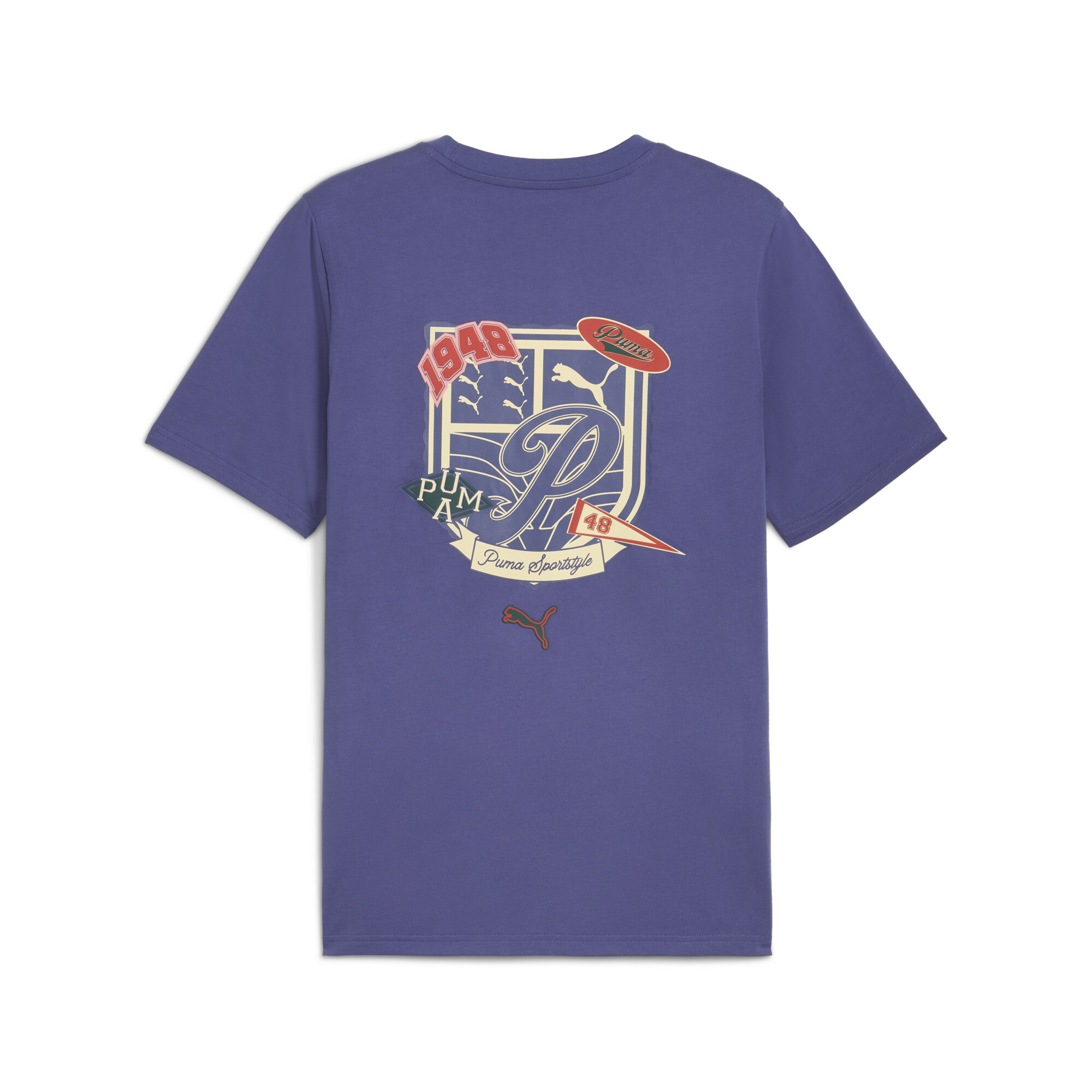 SPORTS LEGACY T-shirt met opdruk voor Heren, Blauw, Maat L | PUMA
