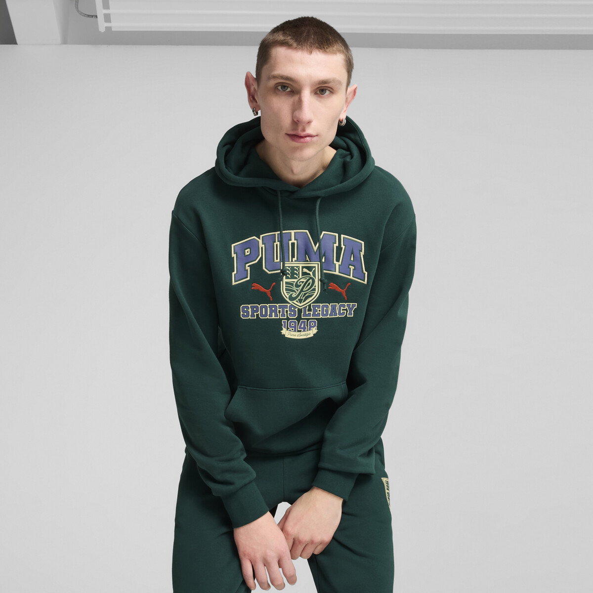 SPORTS LEGACY Graphic Hoodie Men in Dark Myrtle by PUMA, Small