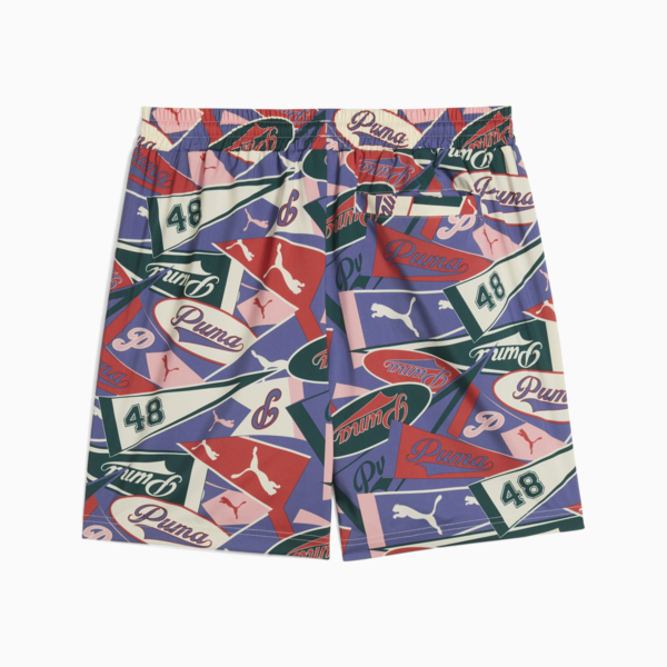 SPORTS LEGACY Graphic Relaxed Shorts 6'' Men, Blue Crystal-AOP, large-ZAF