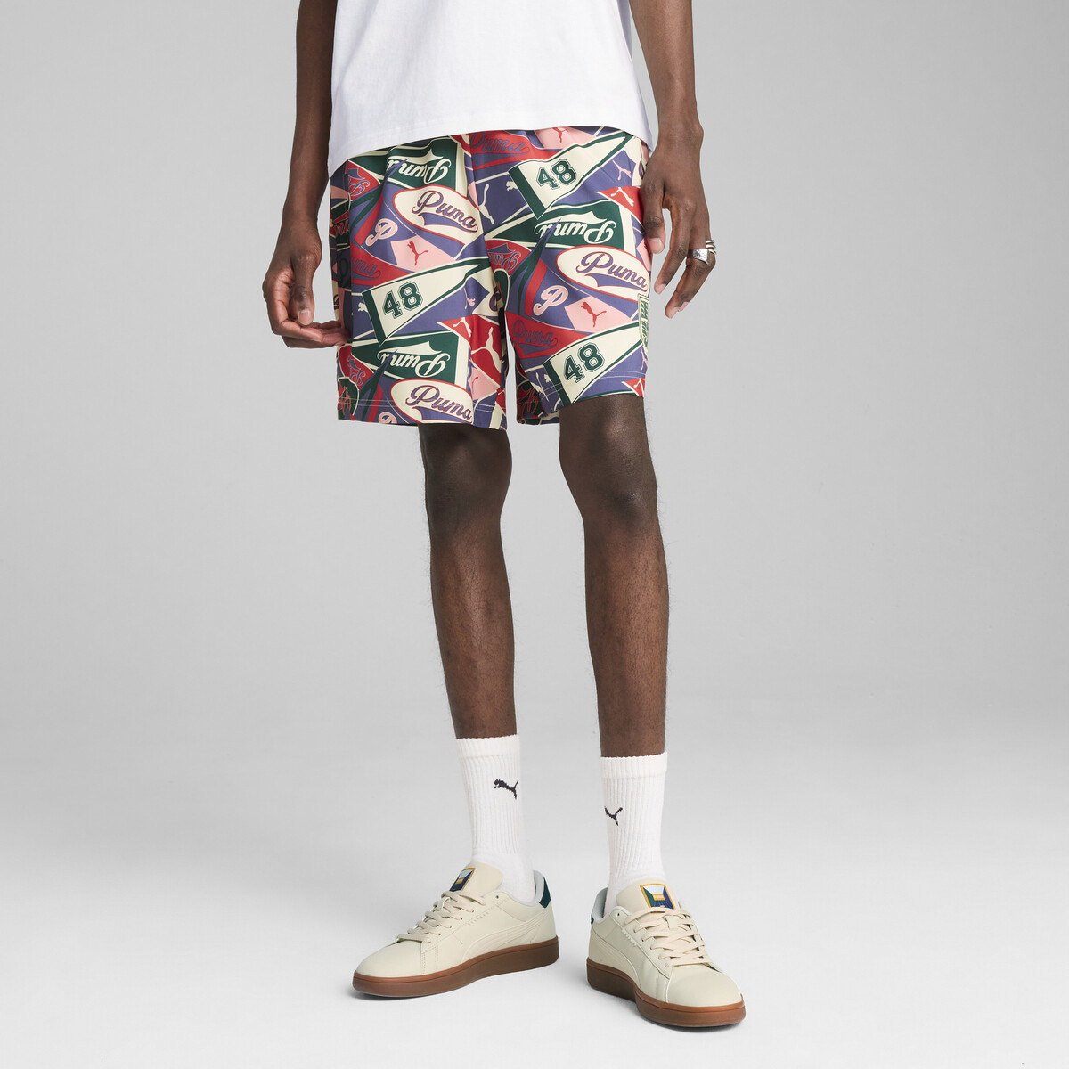 "SPORTS LEGACY Graphic Relaxed Shorts 6"" Men in Blue Crystal/Aop by PUMA, Small"