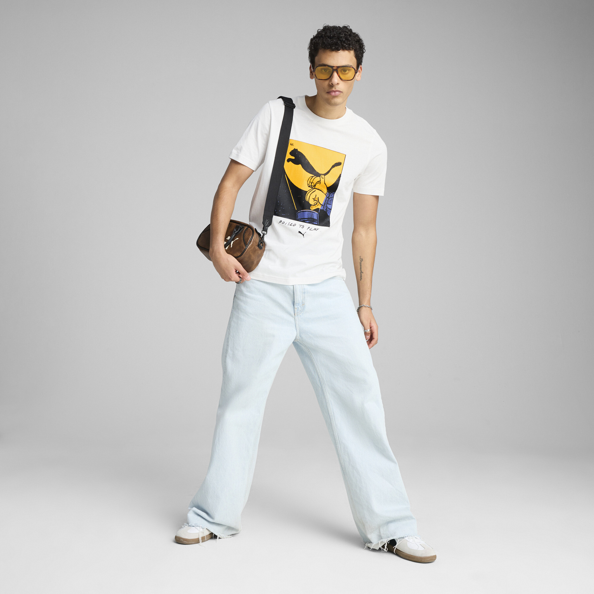 GRAPHICS PUMA Shadow Play T-shirt voor Heren, Wit, Maat L thumbnail 4