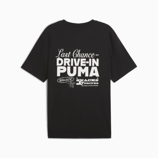 Remera holgada Graphics PUMA Drive-In para hombre, PUMA Black, large-ARG