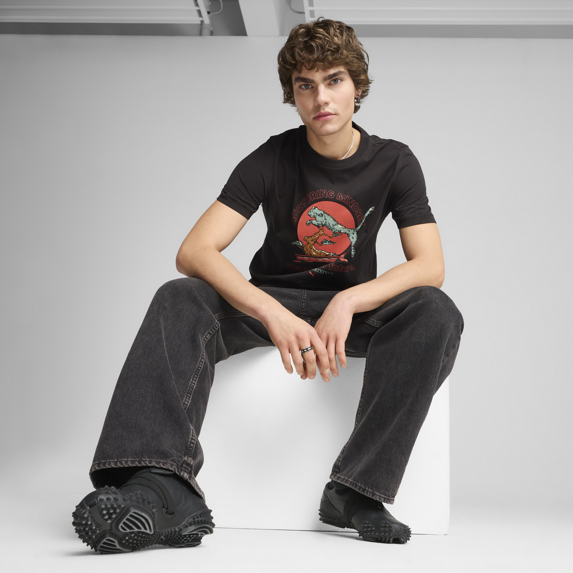 GRAPHICS PUMA Bonsai T-shirt voor Heren, Zwart, Maat S thumbnail 4