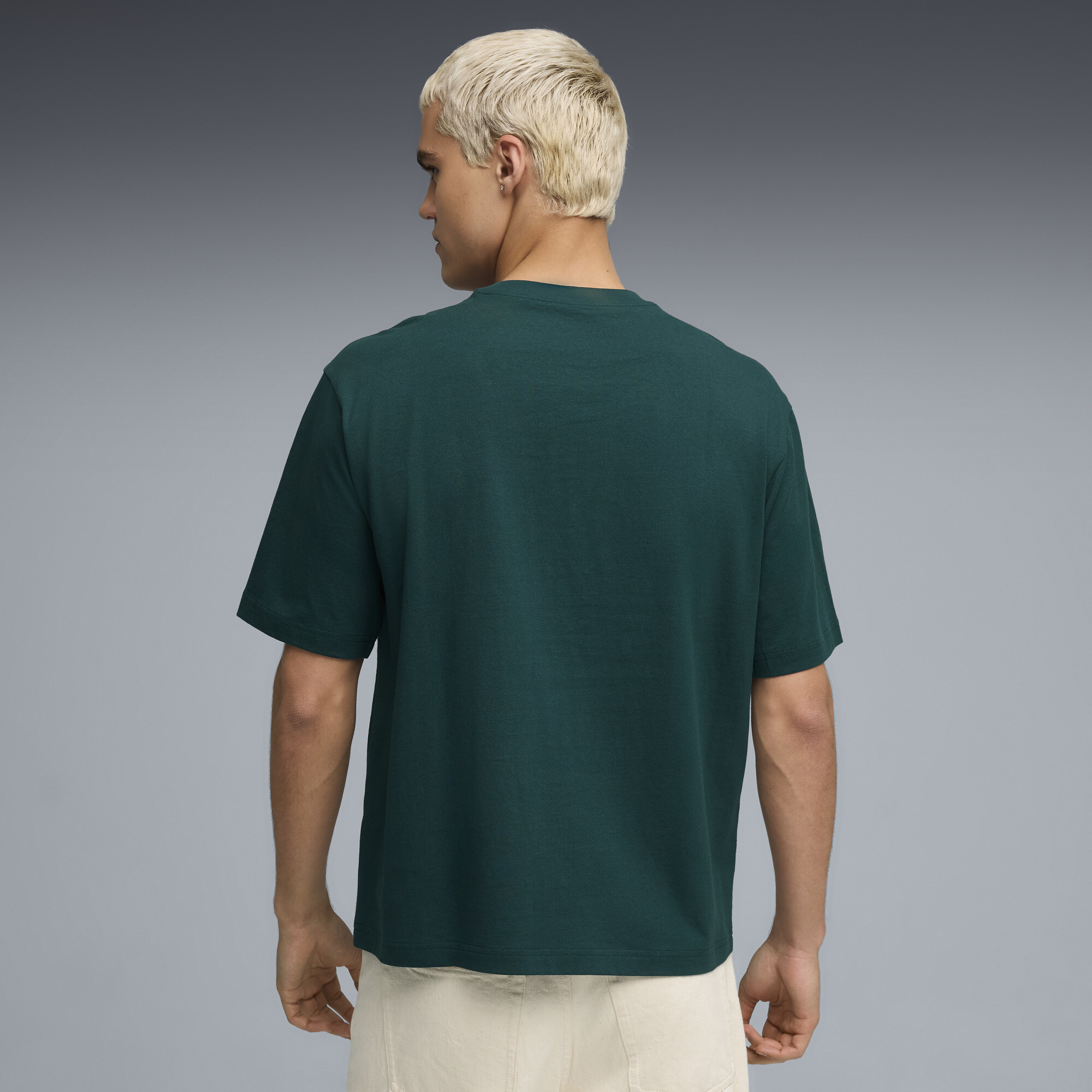 PUMA WARDROBE ESS Boxy T-shirt voor Heren, Groen, Maat M thumbnail 5