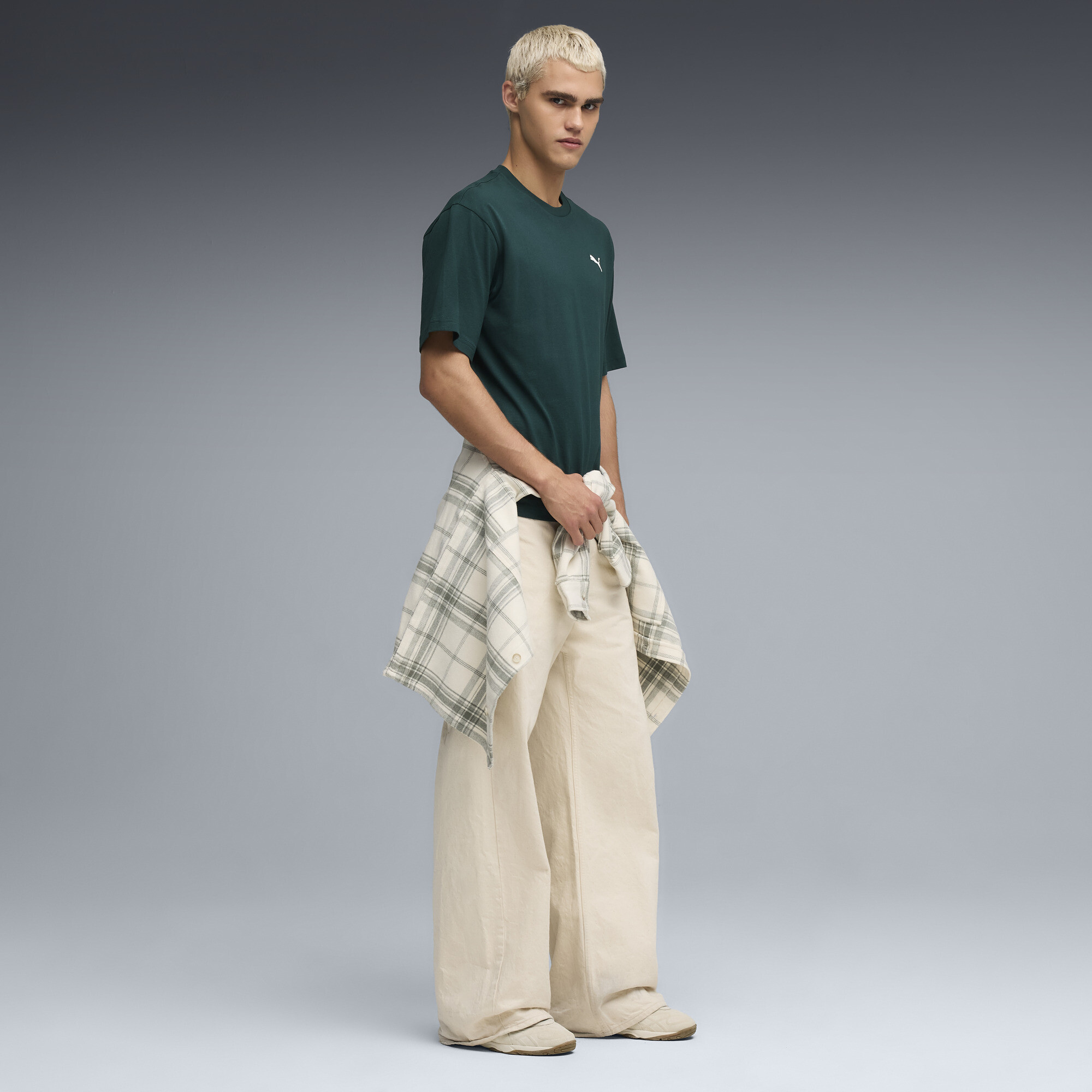 PUMA WARDROBE ESS Boxy T-shirt voor Heren, Groen, Maat M thumbnail 4