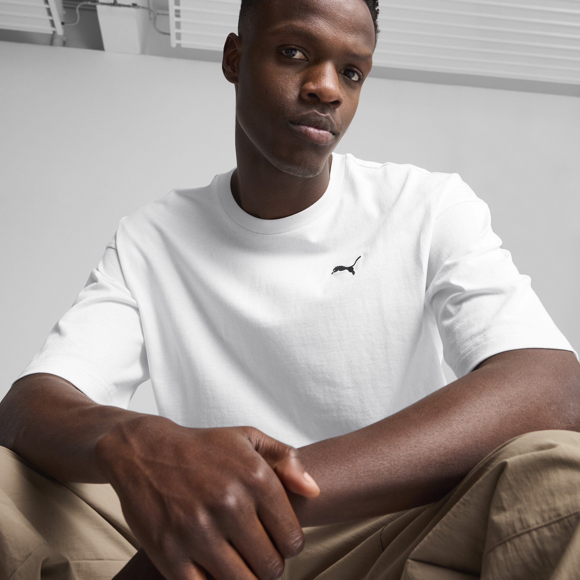 PUMA WARDROBE ESS Oversized T-shirt voor Heren, Wit, Maat S thumbnail 4