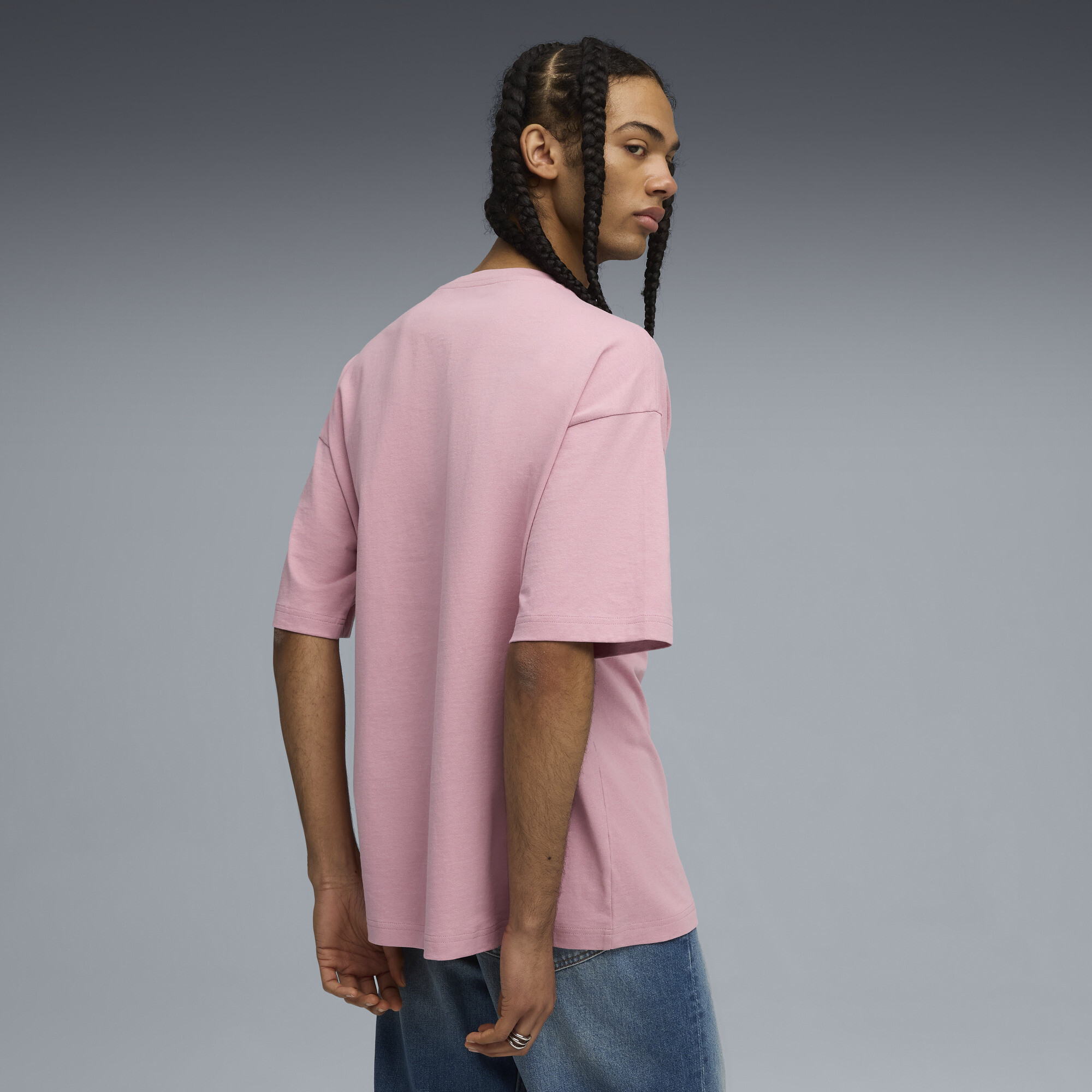 PUMA WARDROBE ESS Oversized T-shirt voor Heren, Roze, Maat XS thumbnail 5