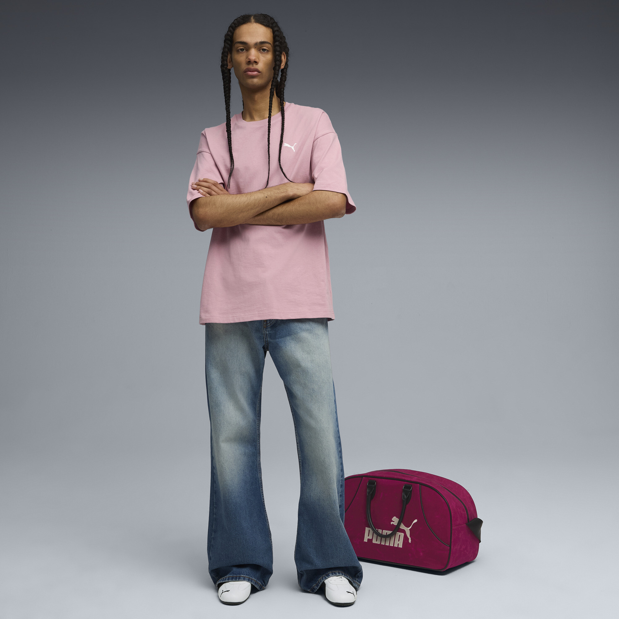 PUMA WARDROBE ESS Oversized T-shirt voor Heren, Roze, Maat XS thumbnail 4