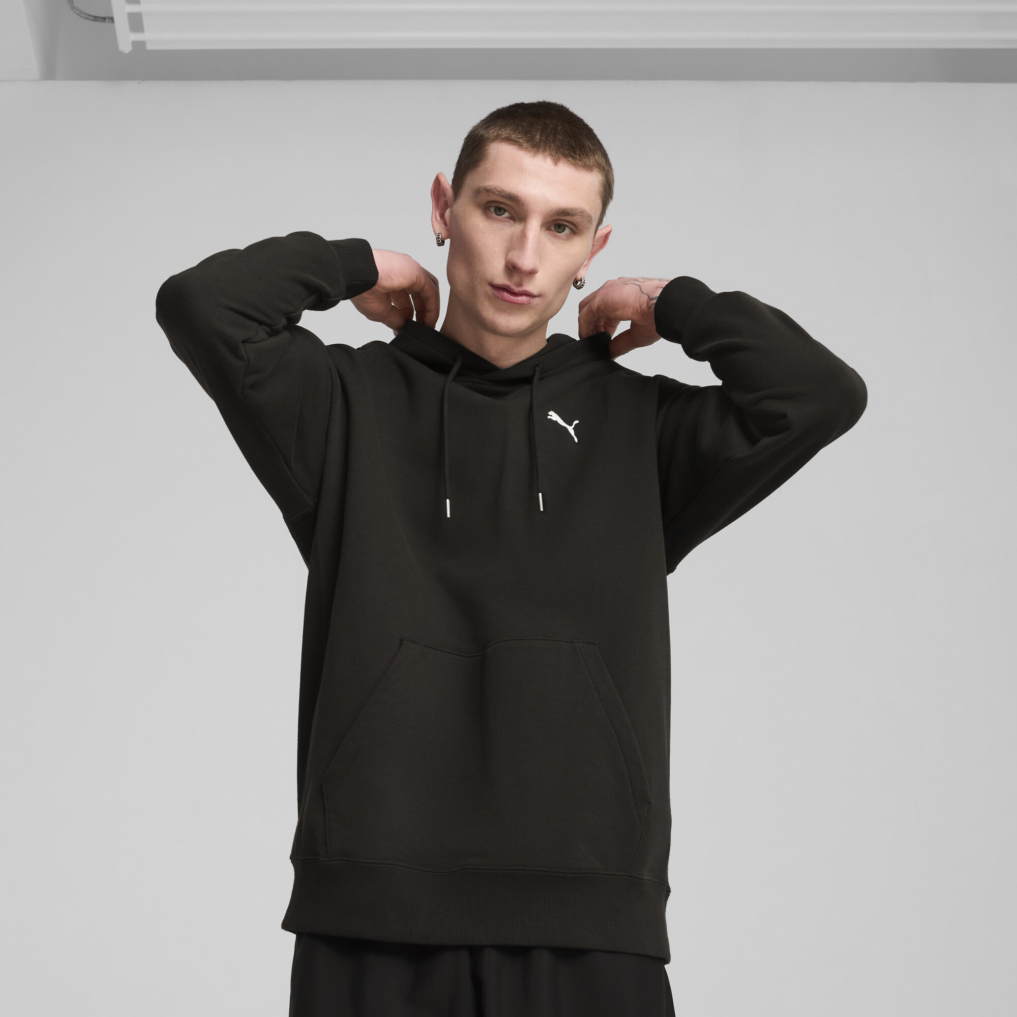 Puma WARDROBE ESS Relaxed Hoodie Herren | Mit Plain | Black | Größe: XS