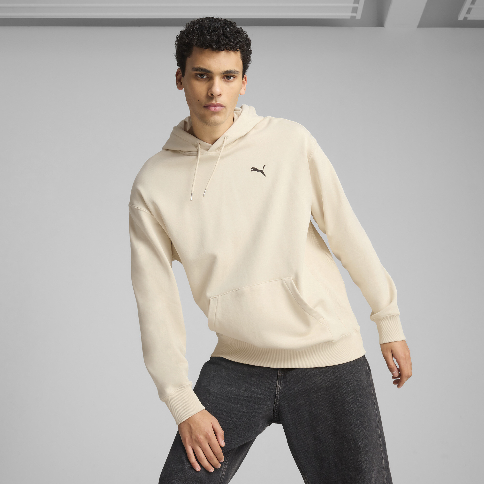 Puma WARDROBE ESS Relaxed Hoodie Herren | Mit Plain | Alpine Snow | Größe: L