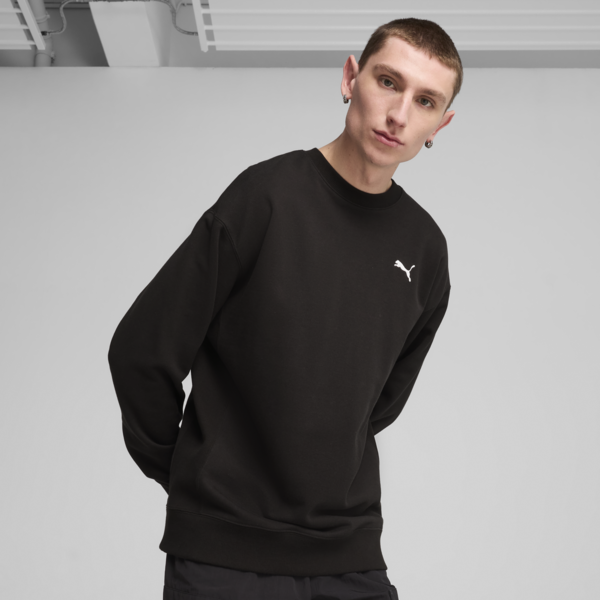 WARDROBE ESS Relaxed Crew Men, PUMA Black, large-ZAF