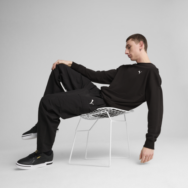 WARDROBE ESS Relaxed Crew Men, PUMA Black, large-ZAF