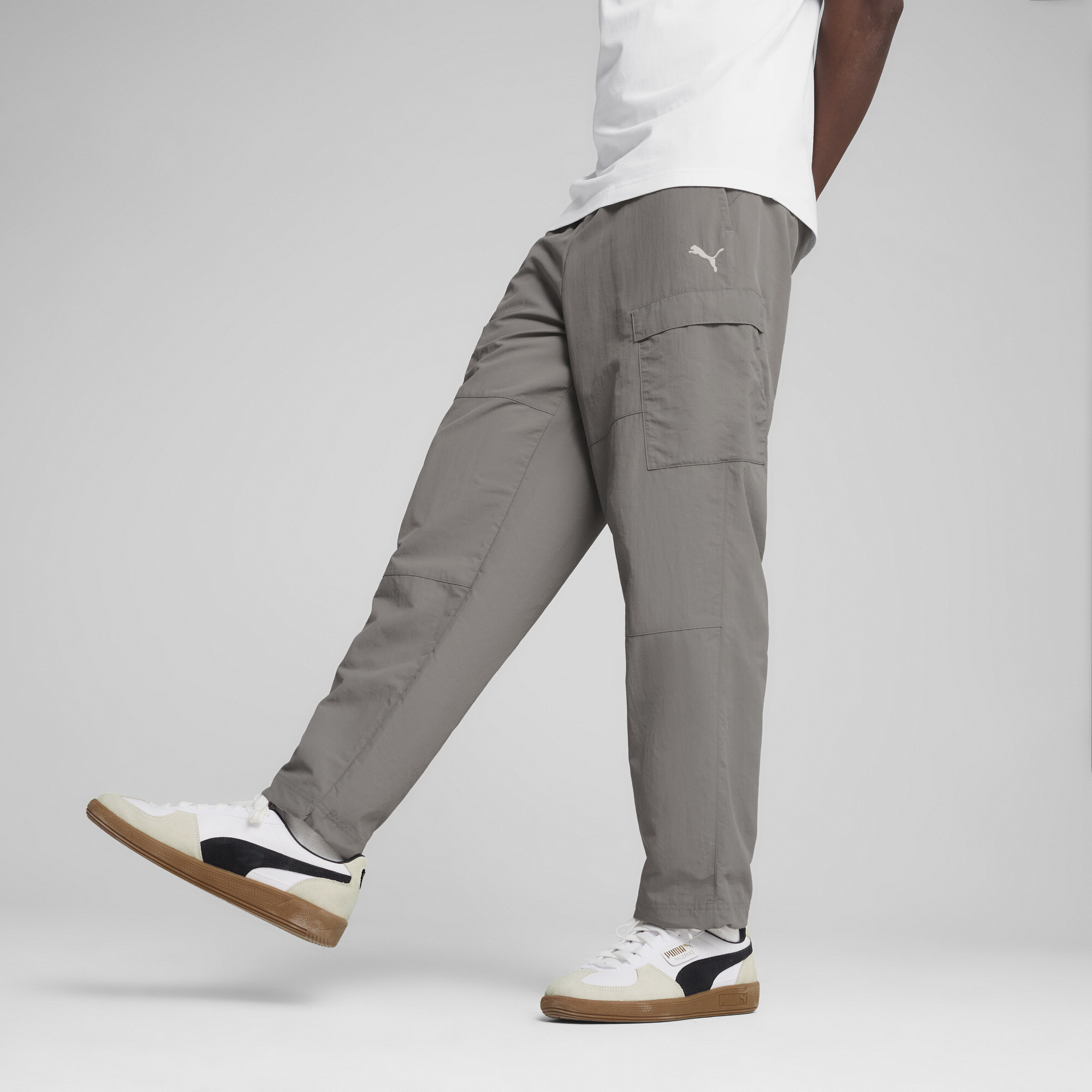 Puma WARDROBE ESS Relaxed Cargohose Herren | Mit Plain | Cast Iron | Größe: L