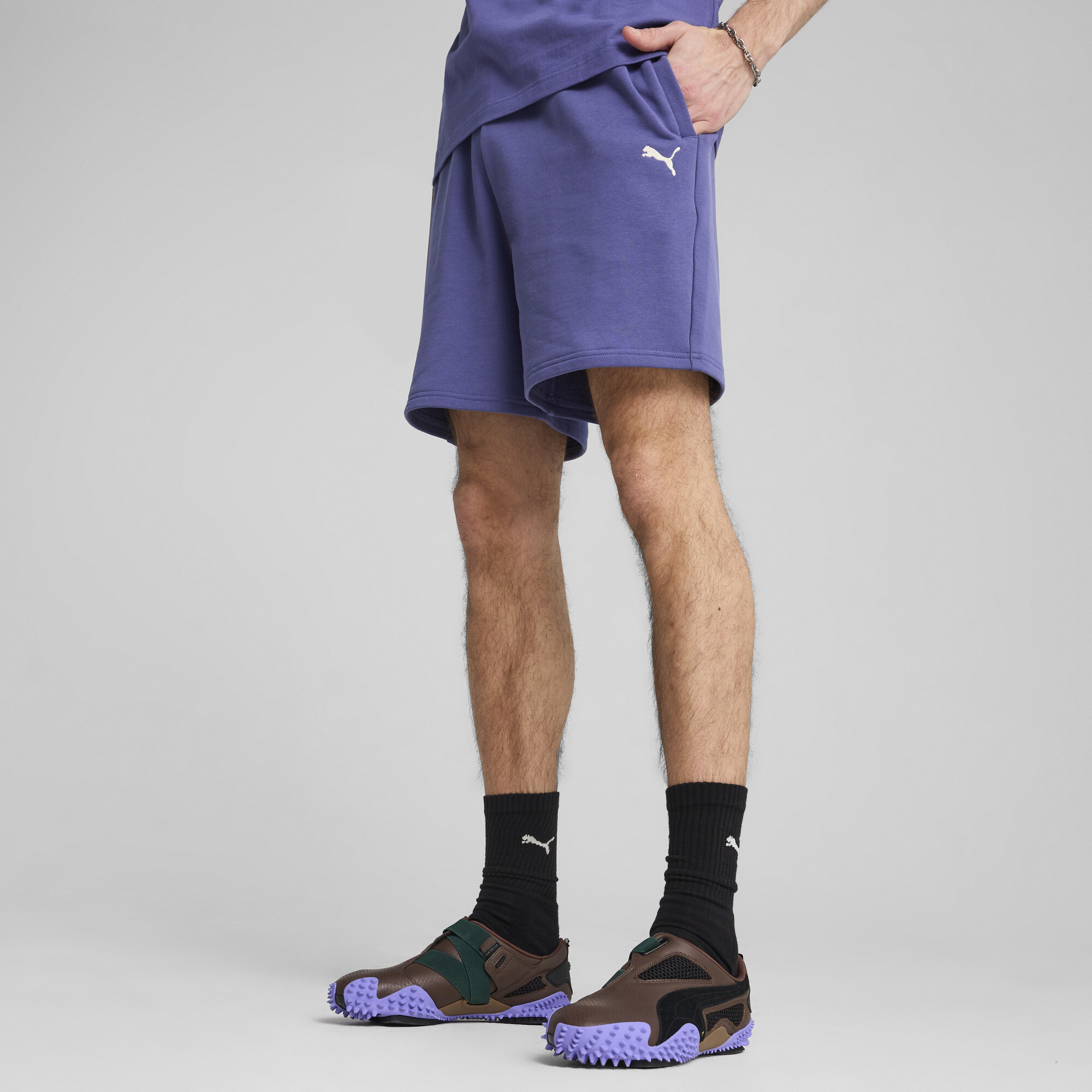 Puma Wardrobe Essentials Men's Relaxed 7" Shorts In Blue