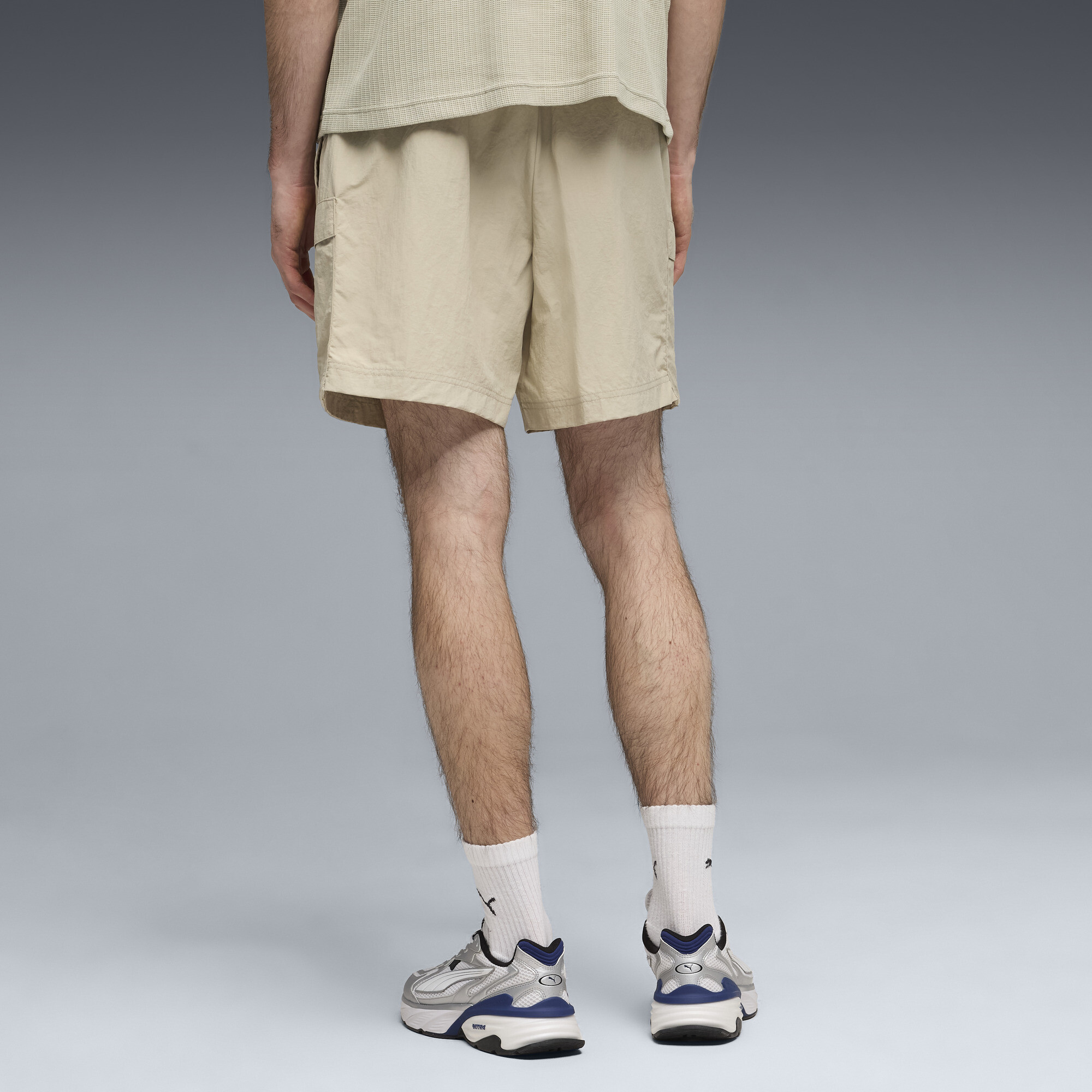 PUMA WARDROBE ESS Relaxed cargoshort voor Heren, Beige/Grijs, Maat XL thumbnail 5