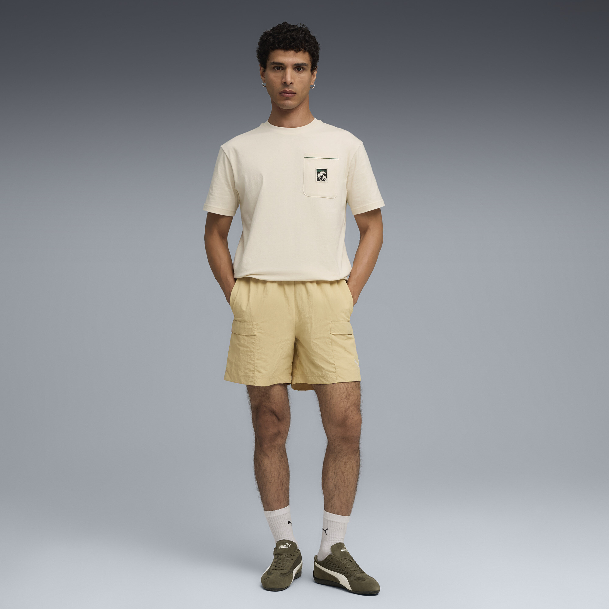 PUMA WARDROBE ESS Relaxed cargoshort voor Heren, Beige, Maat L thumbnail 4