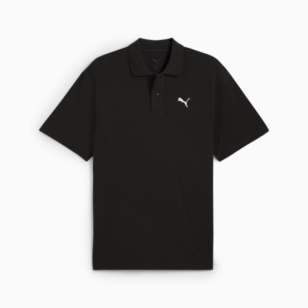 WARDROBE Essentials Pique Relaxed Polo Men, PUMA Black, large-ZAF