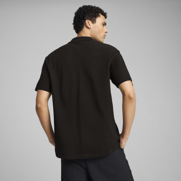 WARDROBE Essentials Pique Relaxed Polo Men, PUMA Black, large-ZAF