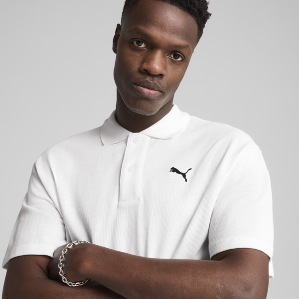 WARDROBE Essentials Pique Relaxed Polo Men, PUMA White, large-ZAF
