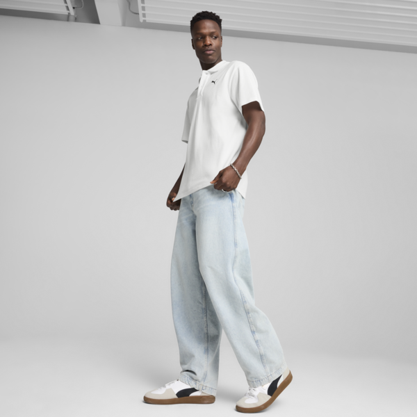 WARDROBE Essentials Pique Relaxed Polo Men, PUMA White, large-MEX