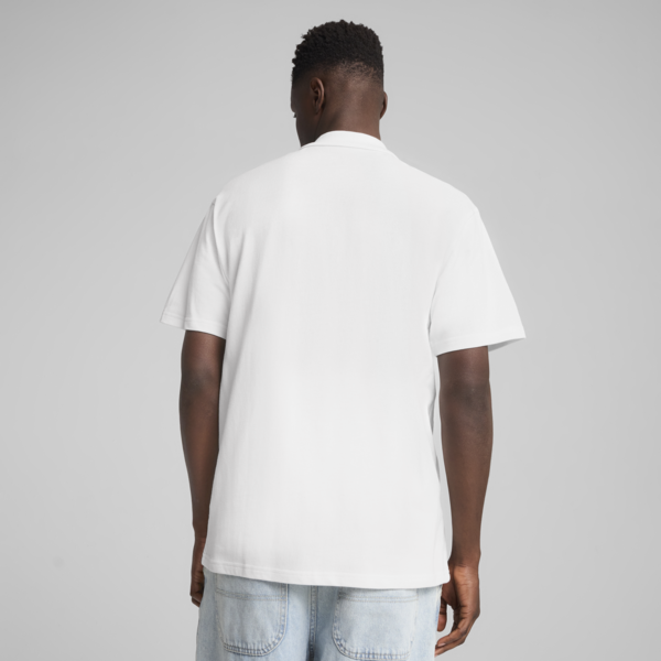 WARDROBE Essentials Pique Relaxed Polo Men, PUMA White, large-ZAF