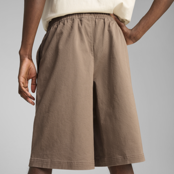Wardrobe Essentials Woven Long Line Relaxed 11" Shorts Men, Totally Taupe, large-ZAF