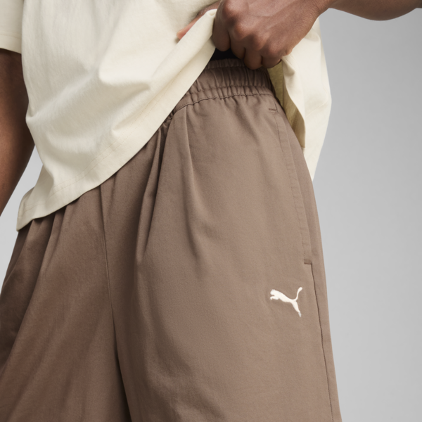 Wardrobe Essentials Woven Long Line Relaxed 11" Shorts Men, Totally Taupe, large-ZAF