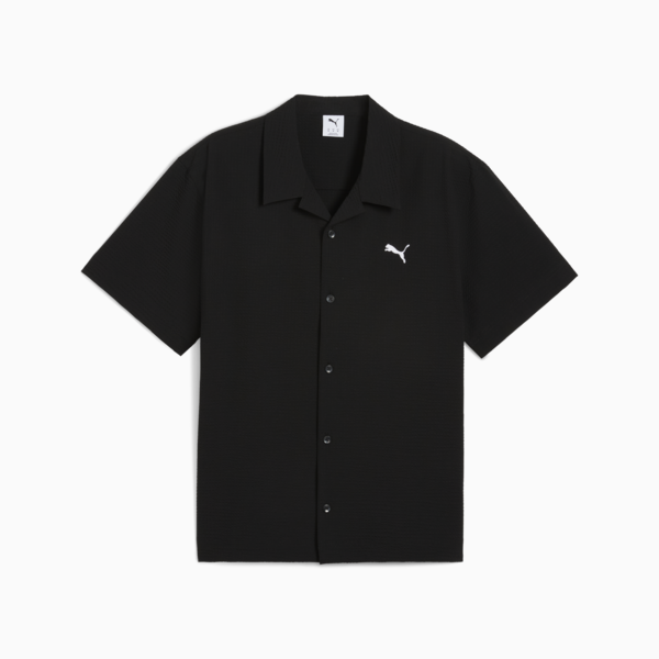 Camisa holgada WARDROBE Essentials Cloqué para hombre, PUMA Black, large-MEX