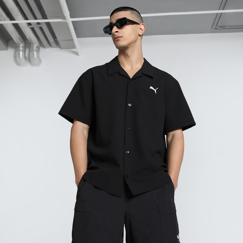

Men's PUMA WARDROBE Essentials Seersucker Relaxed Fit Shirt