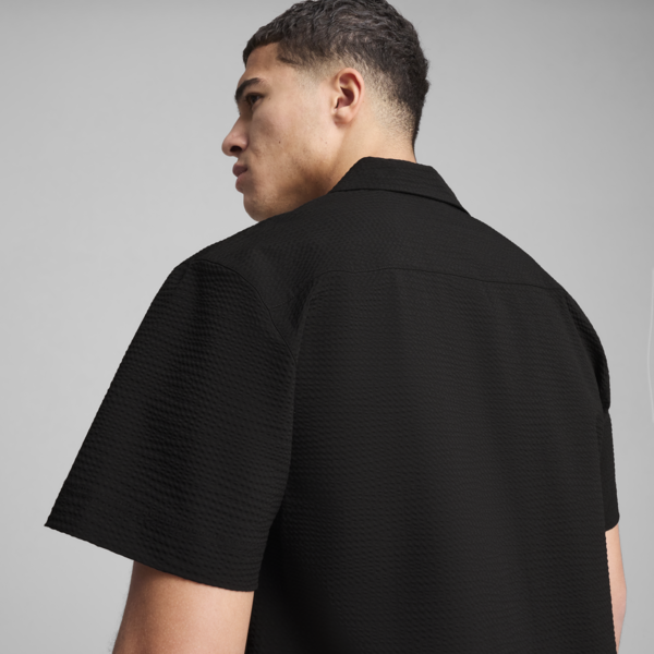 Camisa holgada WARDROBE Essentials Cloqué para hombre, PUMA Black, large-MEX