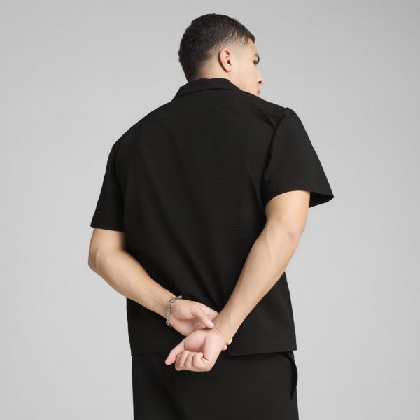 Camisa holgada WARDROBE Essentials Cloqué para hombre, PUMA Black, large-MEX