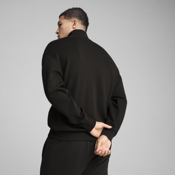 WARDROBE ESS Relaxed Half Zip Crew Men, PUMA Black, large-ZAF