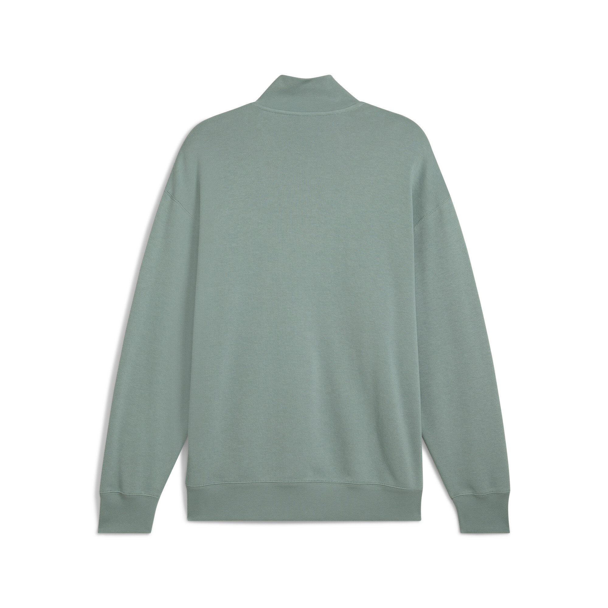 PUMA WARDROBE ESS Relaxed trui met ronde hals en halve rits voor Heren, Groen