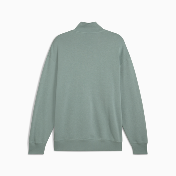 WARDROBE ESS Relaxed Half Zip Crew Men, Green Moon, large-ZAF